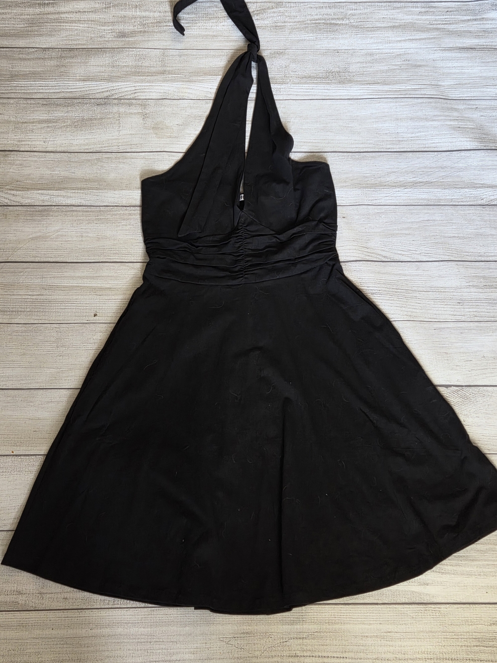 Women's Black One-Shoulder Halter Dress